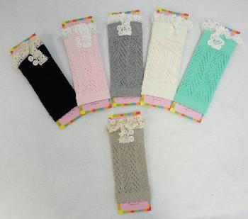 Knitted Boot Cuffs Pastel [Antique Lace-2 Buttons]